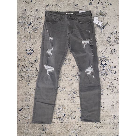 Pacsun NWT Slim Taper Stretch Gray Ripped Skinny Jeans, Men's Sz 30 x 30, MP $60 - Picture 1 of 12